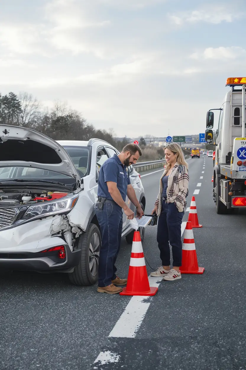 Voiture accidentée remorquée à Annemasse