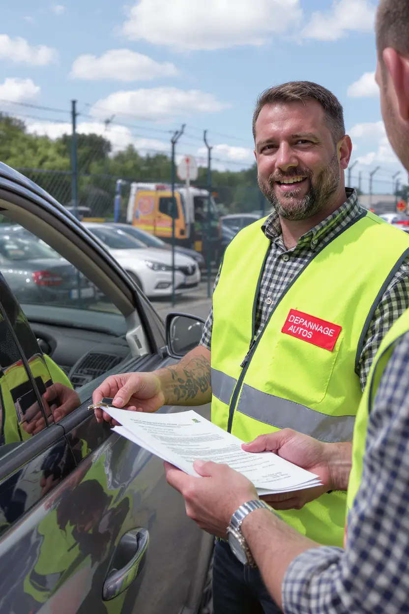 Agent Dépannage Autos accompagnant un client pour la sortie de fourrière à Annecy