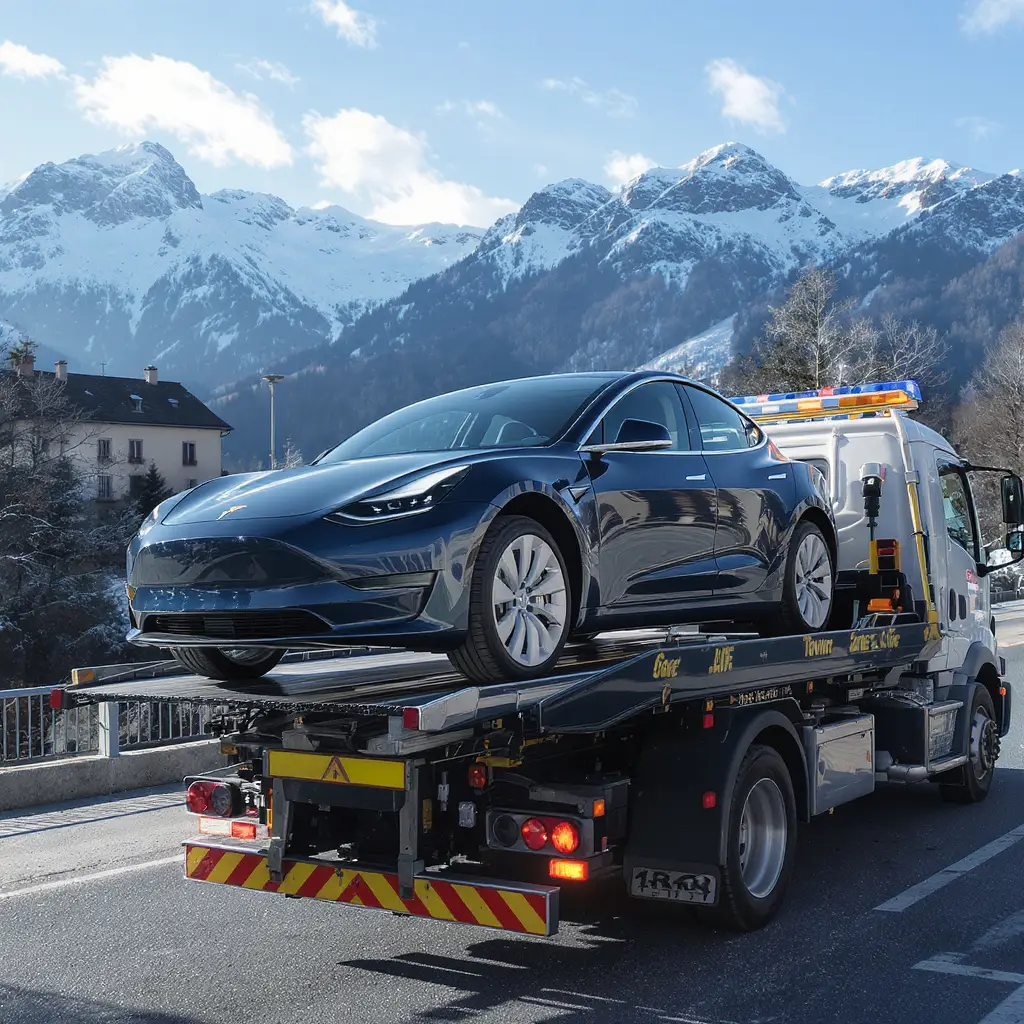 Remorquage véhicule électrique Annecy – Tesla, hybride, EV