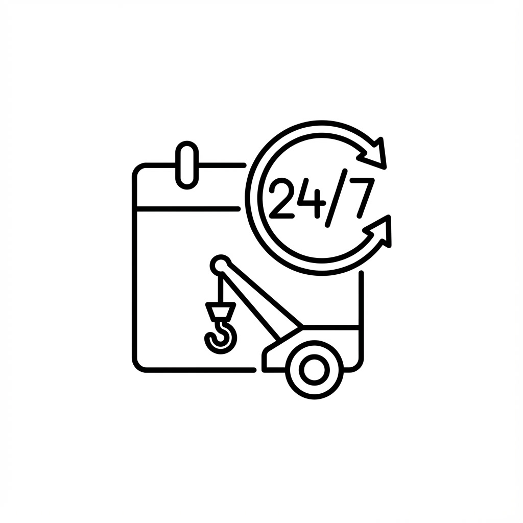 Icône calendrier 24/7 - Disponibilité permanente