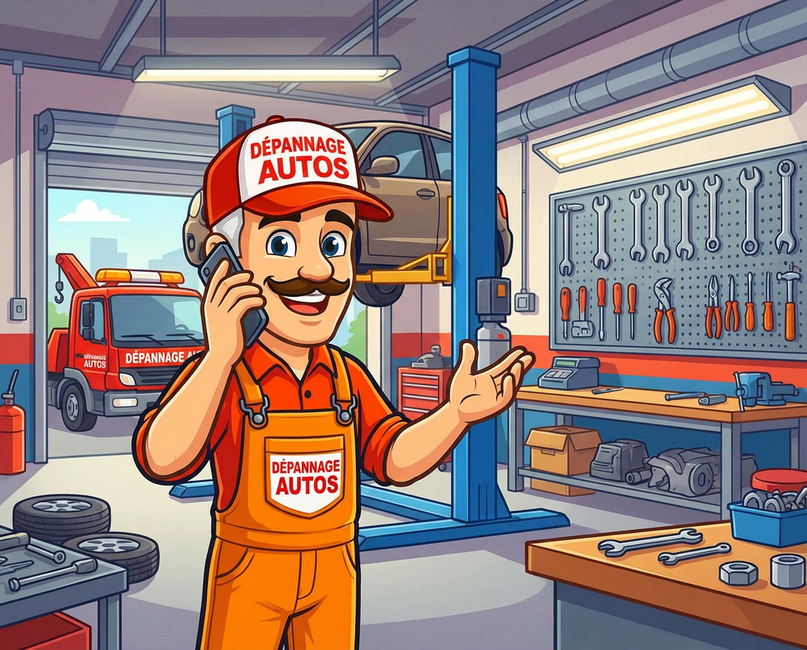 Pierre, mascotte Dépannage Autos