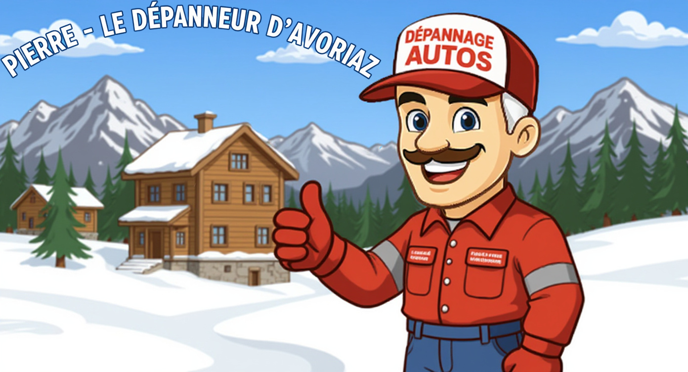Pierre, mascotte Depannage Autos, assistance automobile Avoriaz