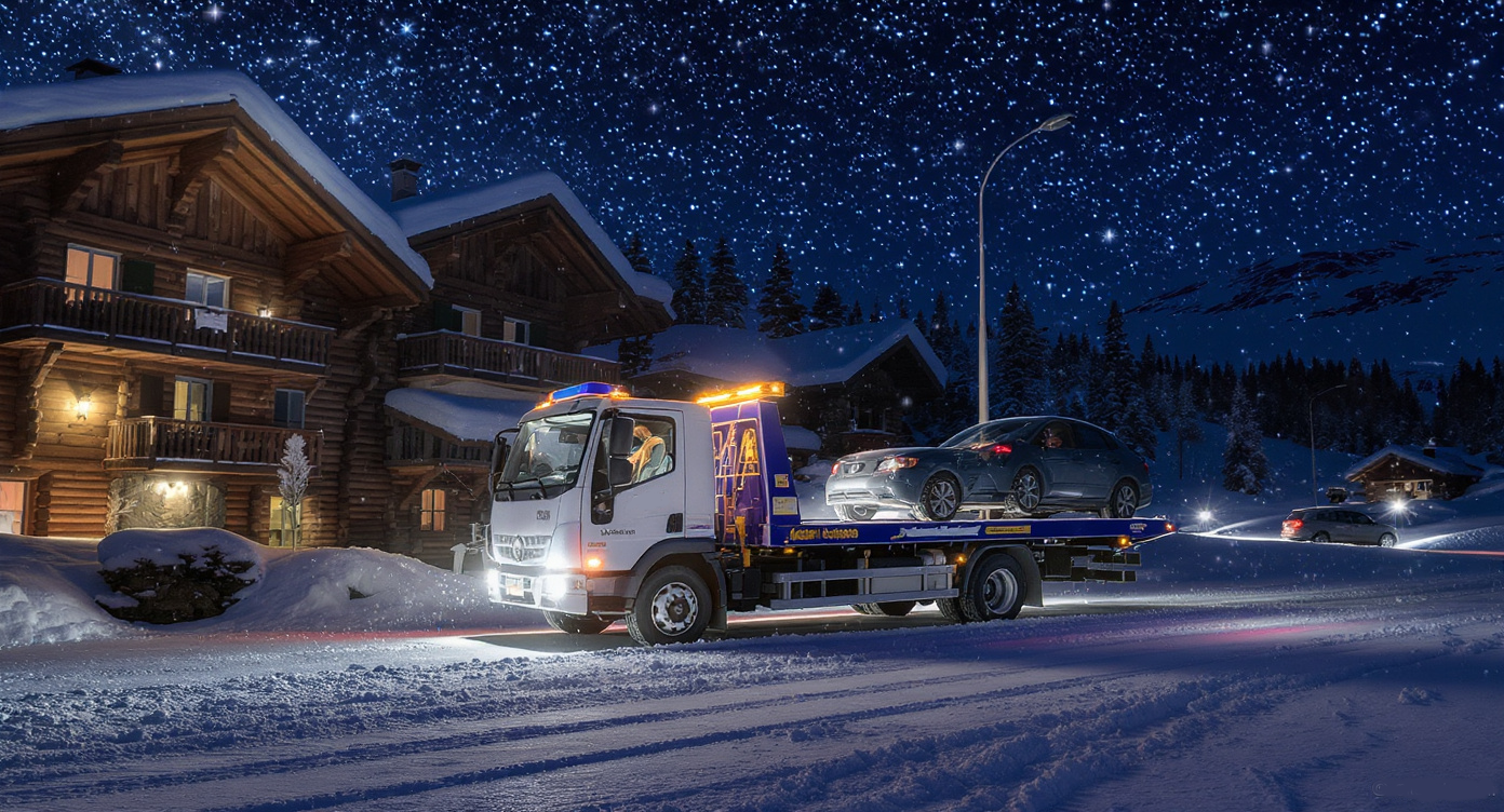 Remorquage automobile de nuit Avoriaz, transport vehicule station ski